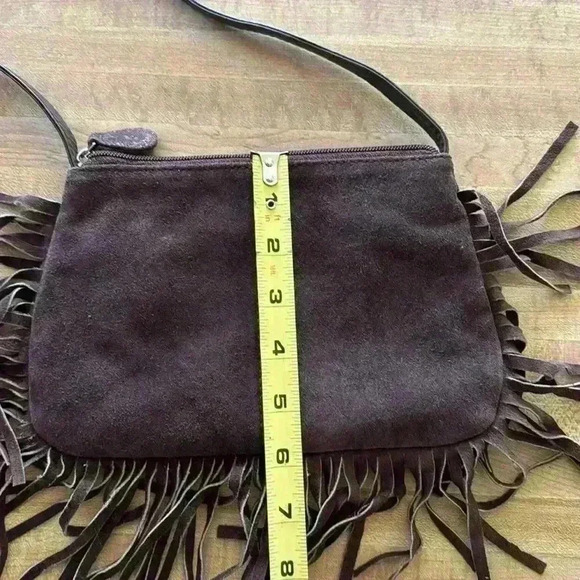 Genuine Leather Brown Purse with Fringe made in India - Picture 4 of 14